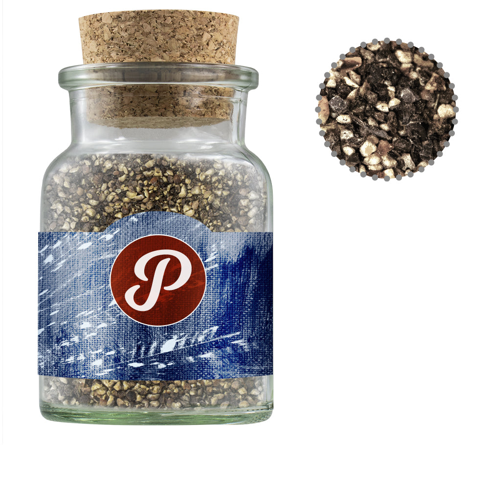 Gewürze und Salz im Korkenglas – Pfeffer geschrotet, ca. 65 g