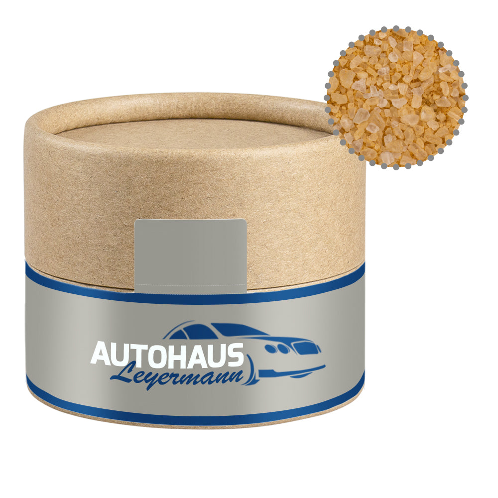 Gewürze und Salz in der kleinen Kraftpapierdose – Gewürzmischung Rauch Salz grob, ca. 75 g