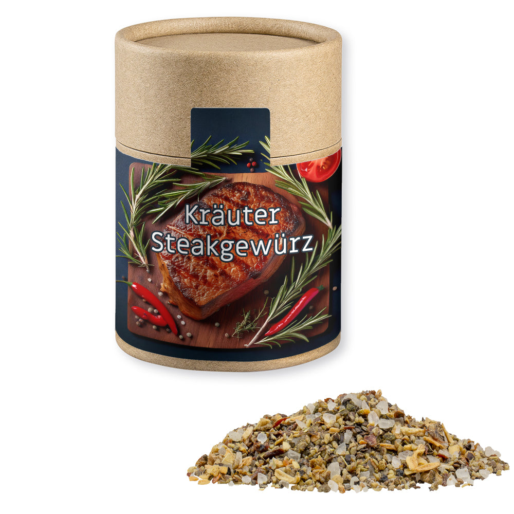 Gewürze und Salz in der Kraftpapierdose Midi – Gewürzmischung Kräuter Steakgewürz, ca. 45 g