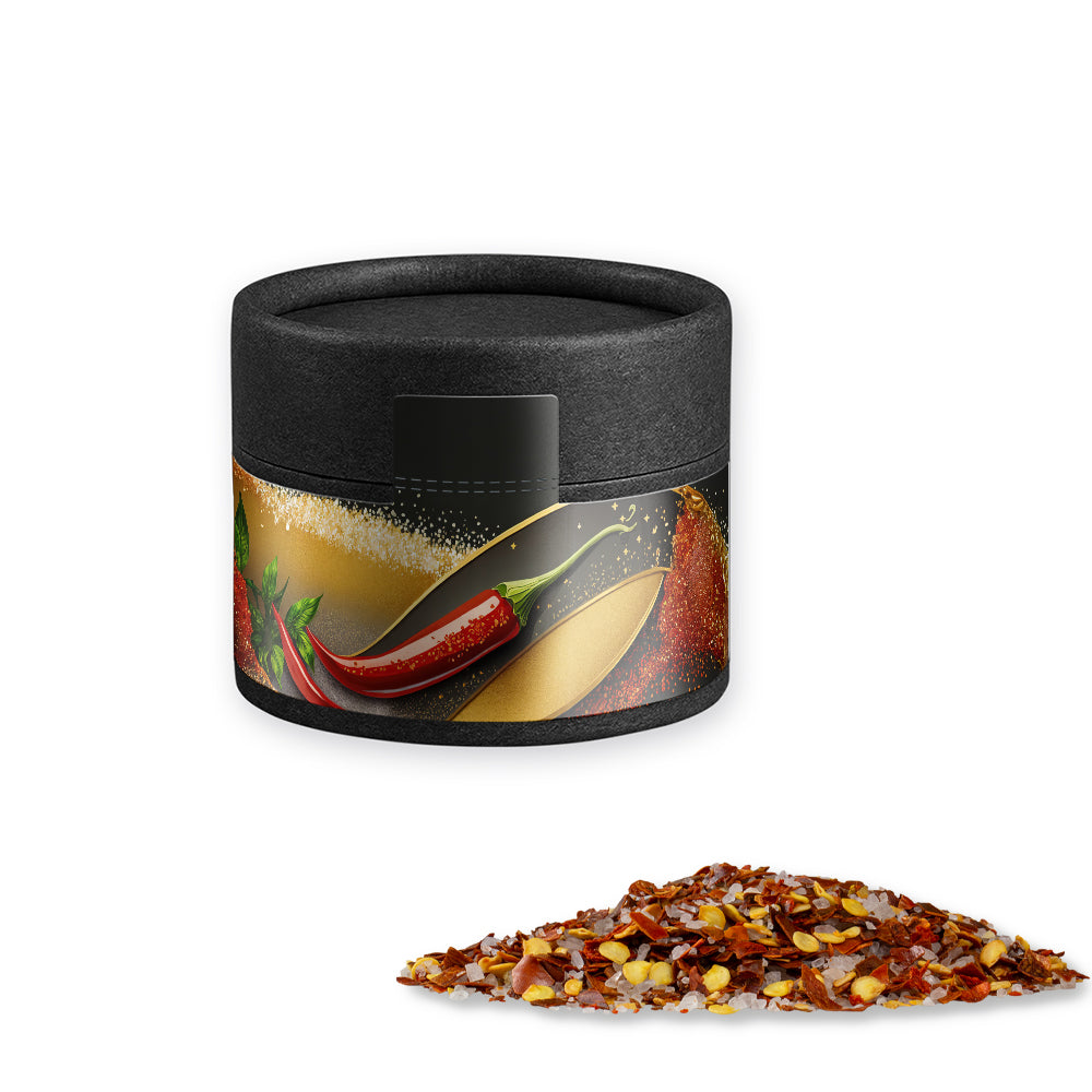 Gewürze und Salz in der schwarzen Mini Dose – Gewürzmischung Chili Salz, ca. 30 g