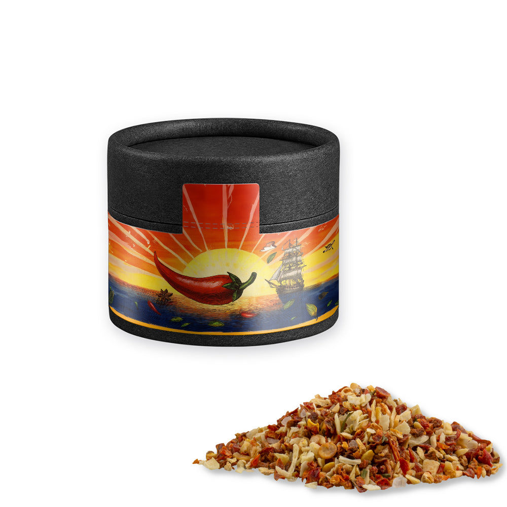 Gewürze und Salz in der schwarzen Mini Dose – Gewürzmischung HOT Karibik Mix, ca. 28 g