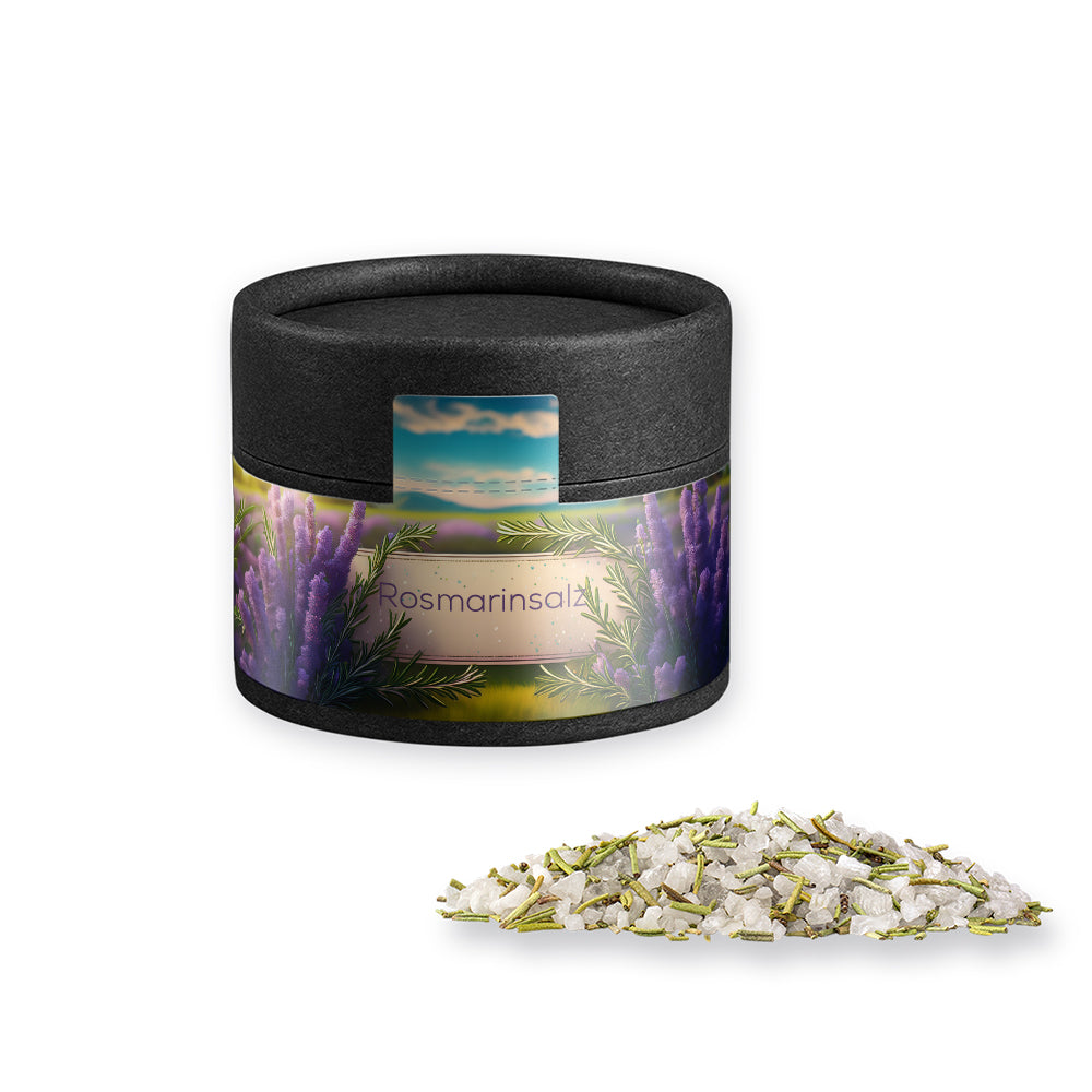 Gewürze und Salz in der schwarzen Mini Dose – Gewürzmischung Rosmarin Salz, ca. 52 g