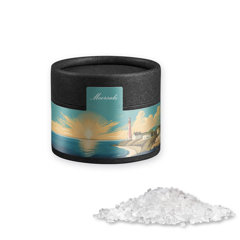 Gewürze und Salz in der schwarzen Mini Dose – Meersalz, ca. 75 g