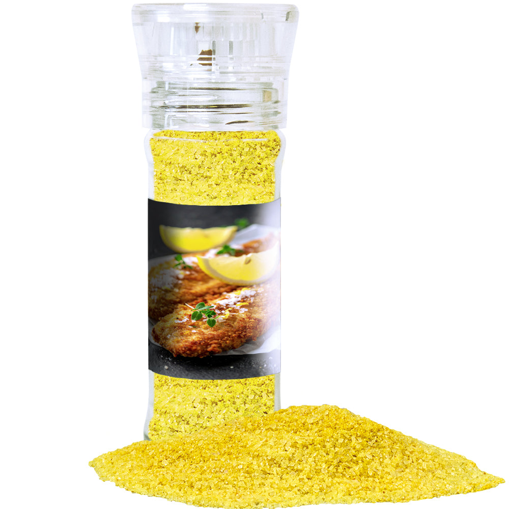 Gewürzmischungen in der Gewürzmühle aus Glas – Gewürzmischung Zitronen Salz, ca. 80 g