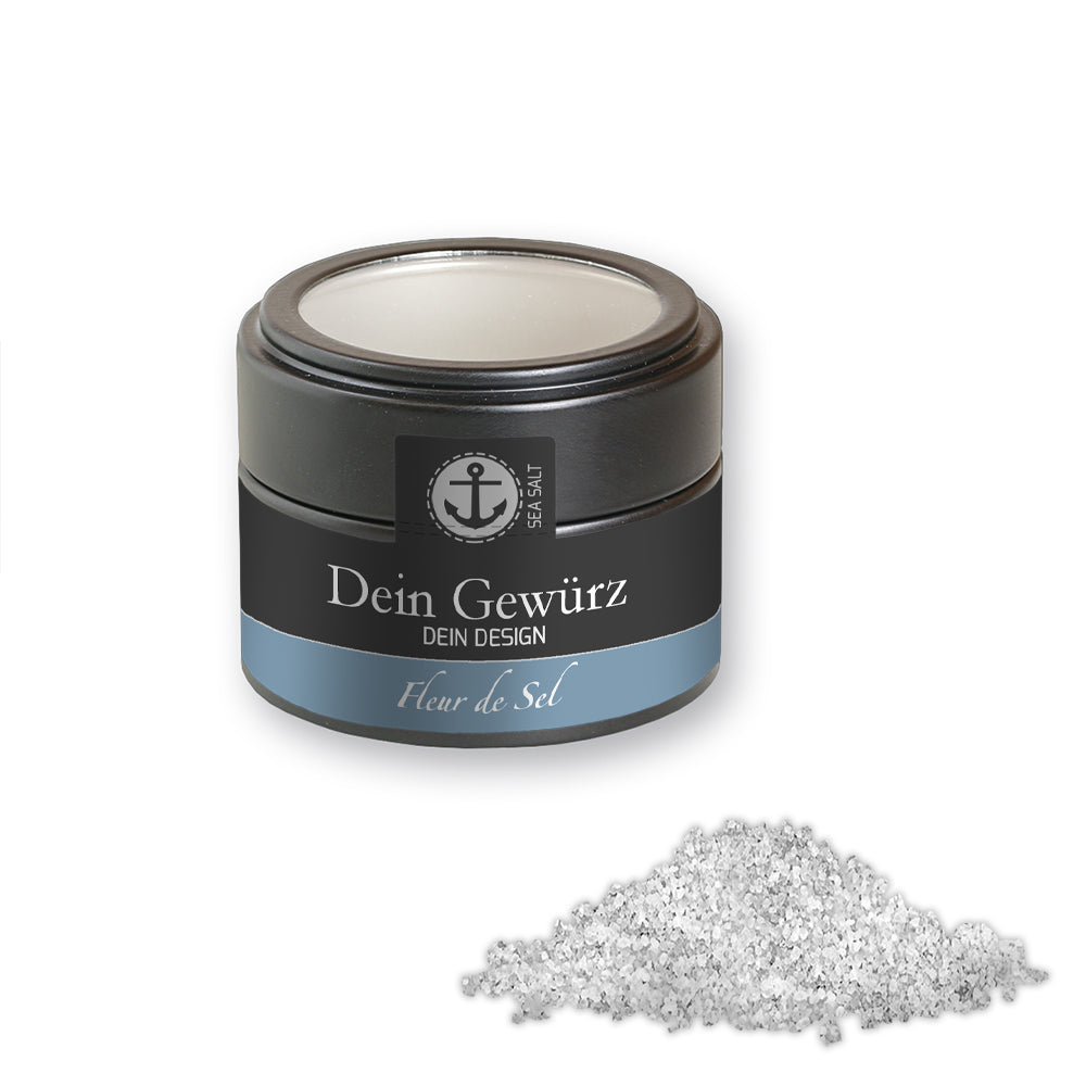 Gewürzmischungen in der schwarzen Metalldose Mini – Fleur de Sel, ca. 50 g