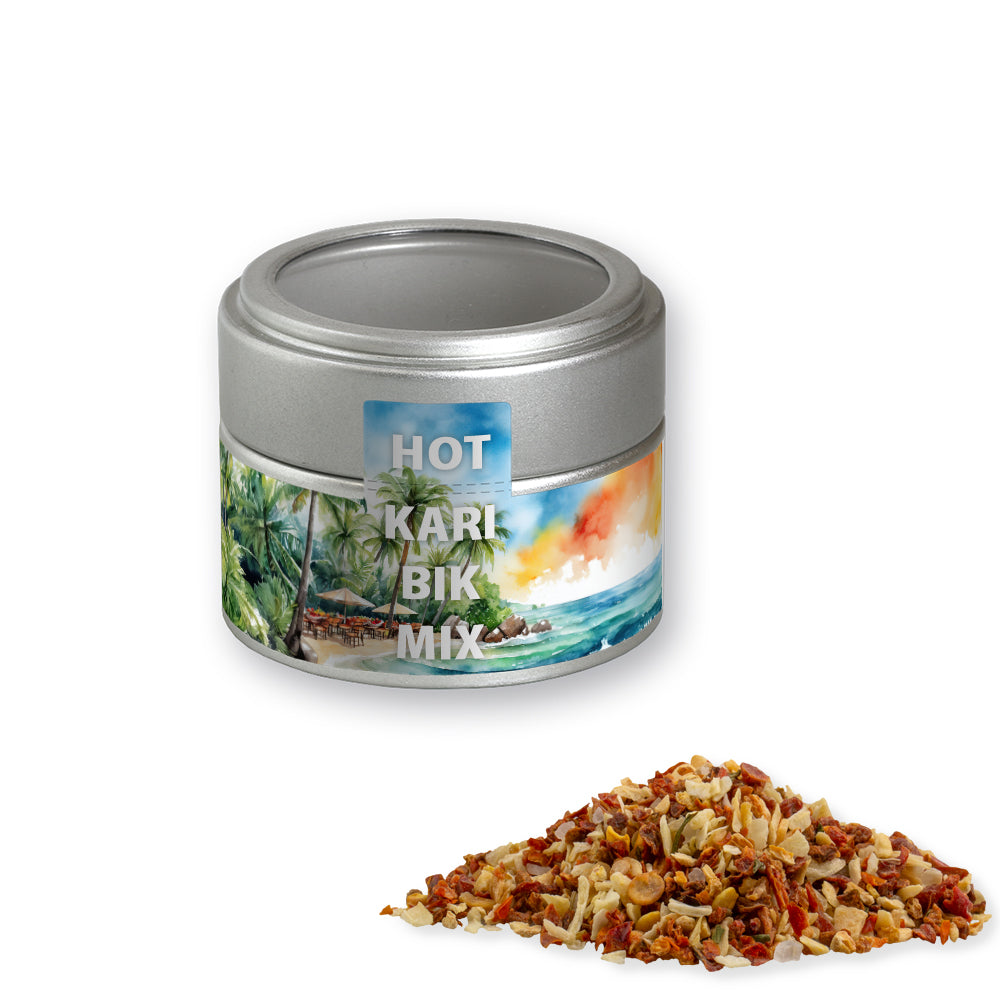 Gewürzmischungen in der silbernen Metalldose Mini – Gewürzmischung HOT Karibik Mix, ca. 40 g