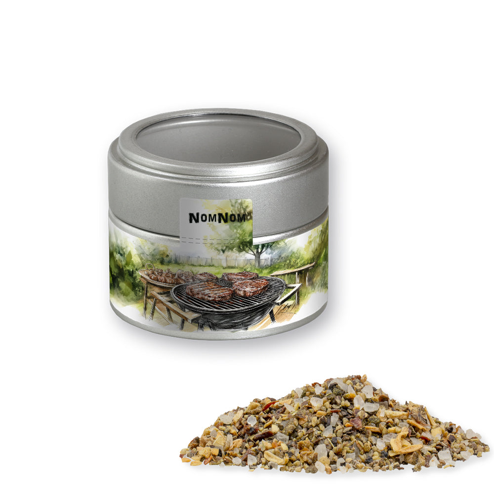 Gewürzmischungen in der silbernen Metalldose Mini – Gewürzmischung Kräuter Steakgewürz, ca. 35 g