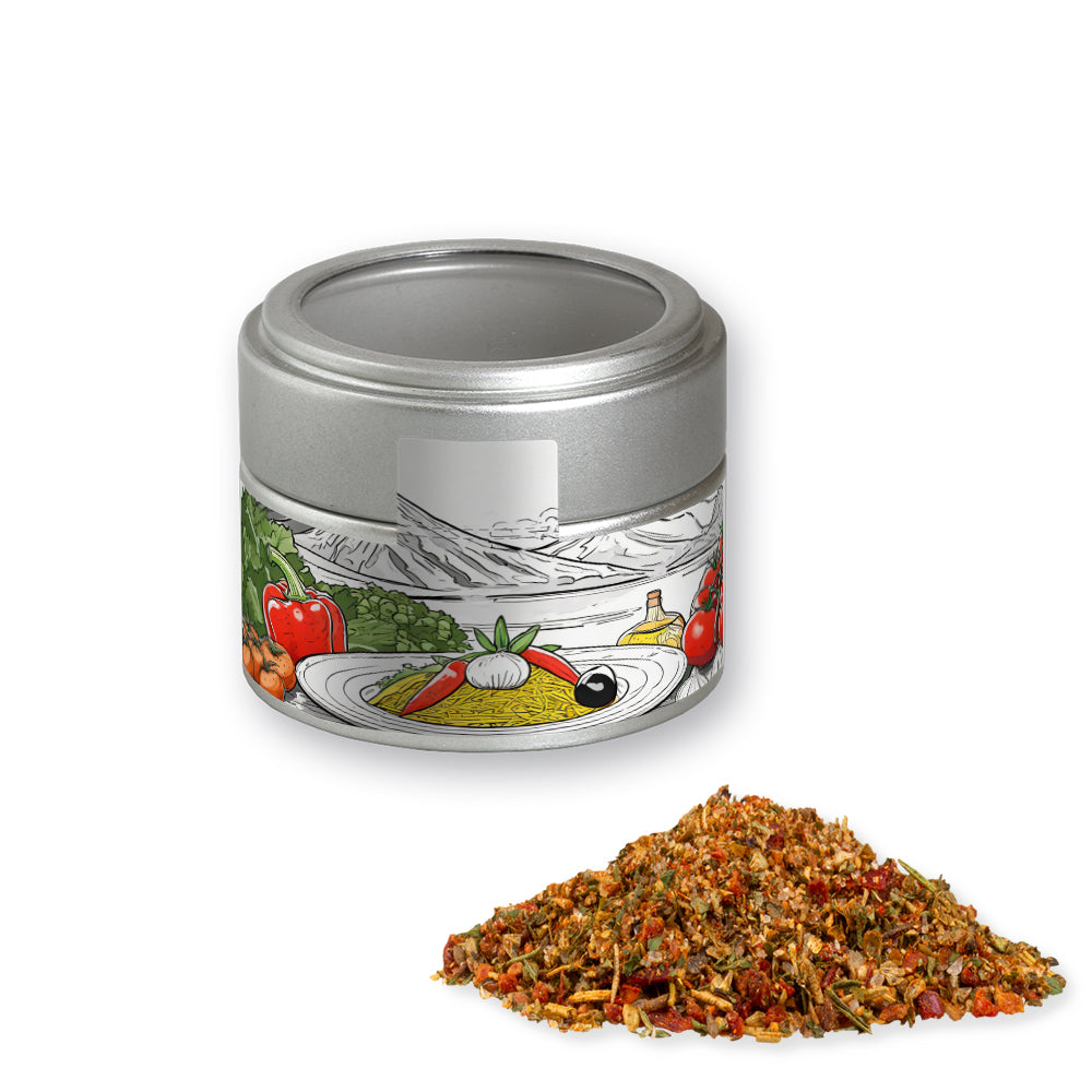 Gewürzmischungen in der silbernen Metalldose Mini – Gewürzmischung Mediterraner Veggie Mix, ca. 40 g