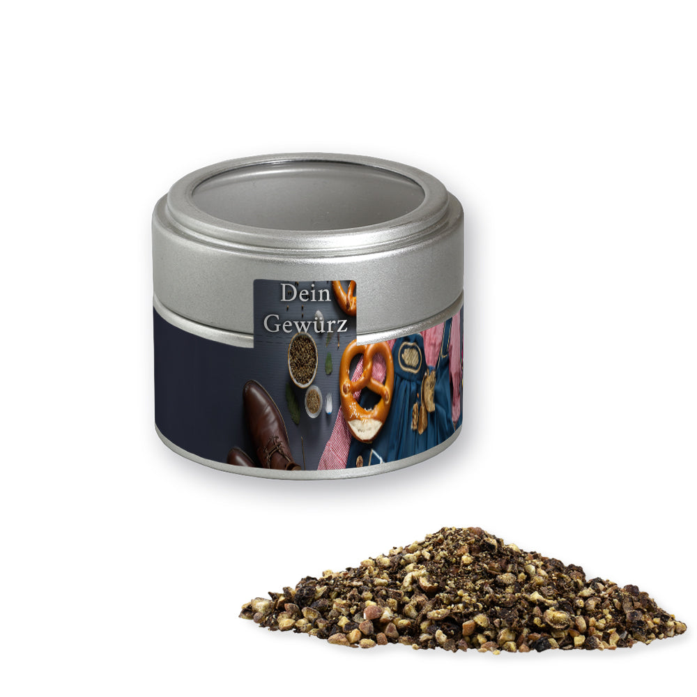 Gewürzmischungen in der silbernen Metalldose Mini – Pfeffer geschrotet, ca. 55 g