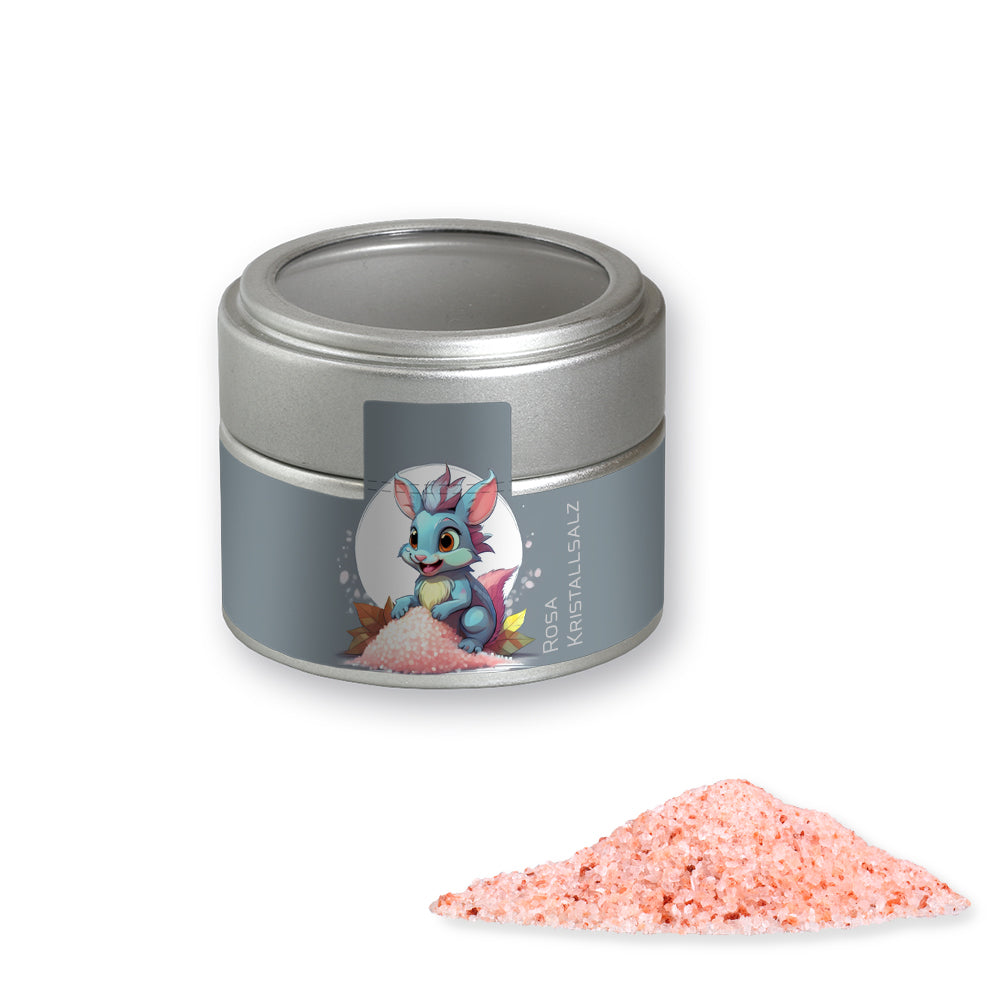 Gewürzmischungen in der silbernen Metalldose Mini – Rosa Kristallsalz, ca. 110 g