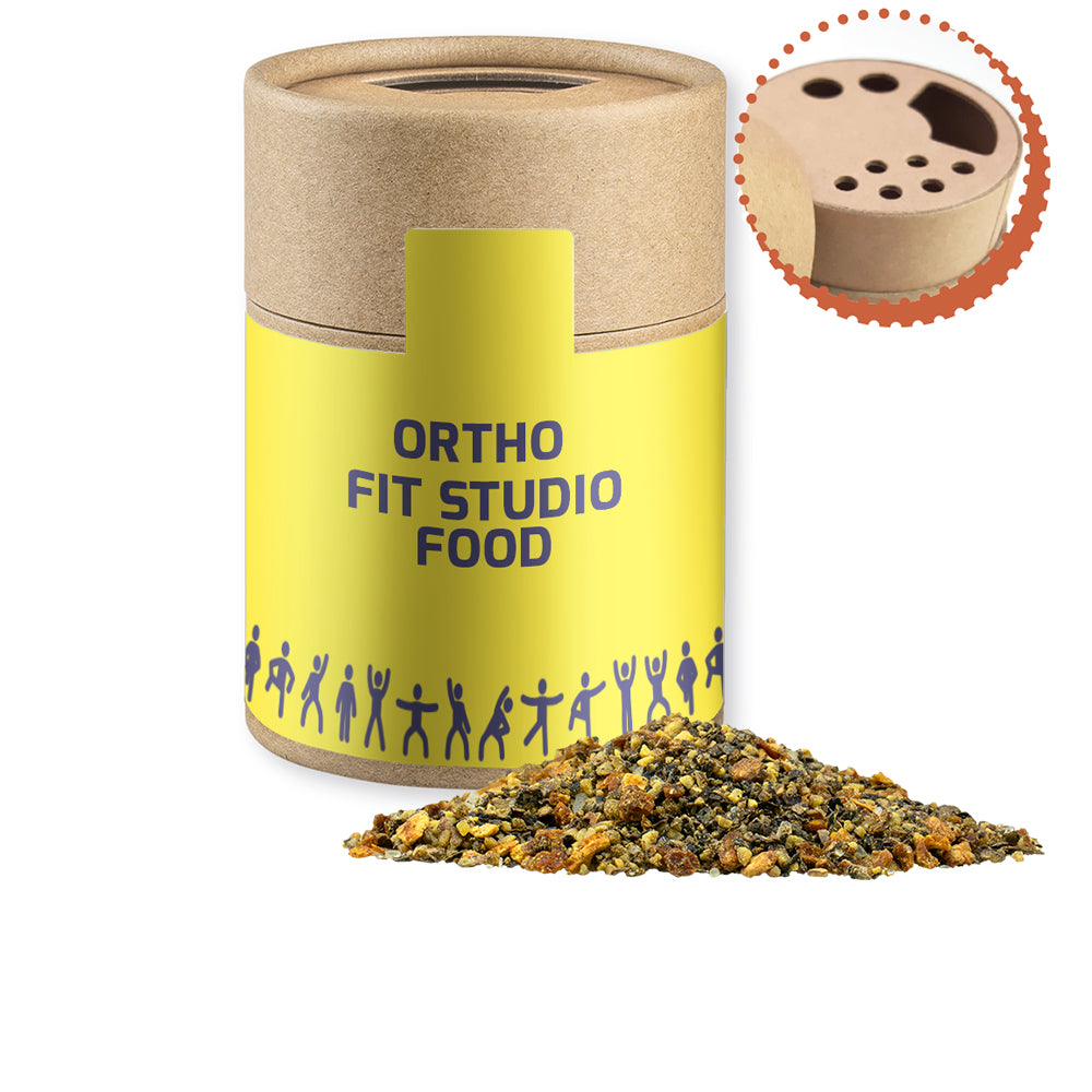 Gewürzstreuer Midi mit Logo Etikett – Gewürzmischung Zitronen Pfeffer, ca. 75 g