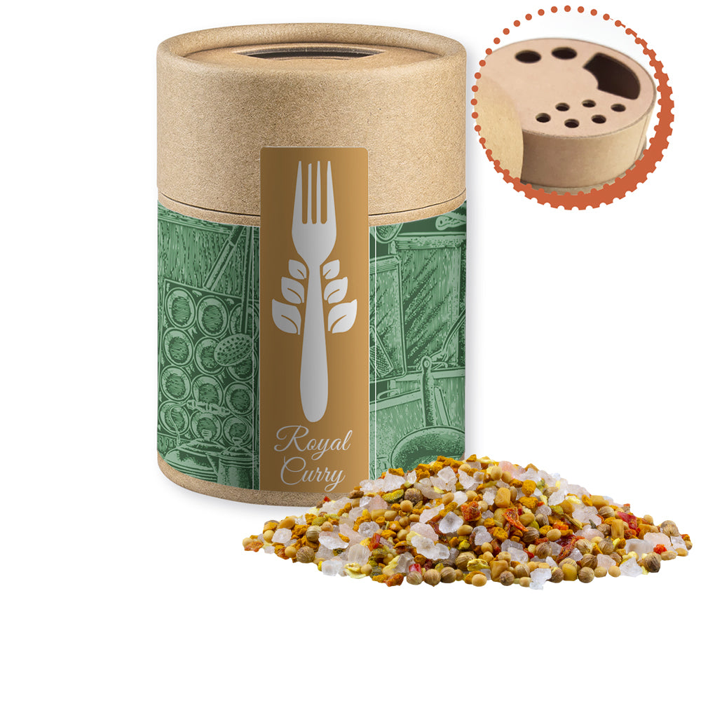 Gewürzstreuer Midi mit Logo Etikett – Royal Curry, ca. 110 g