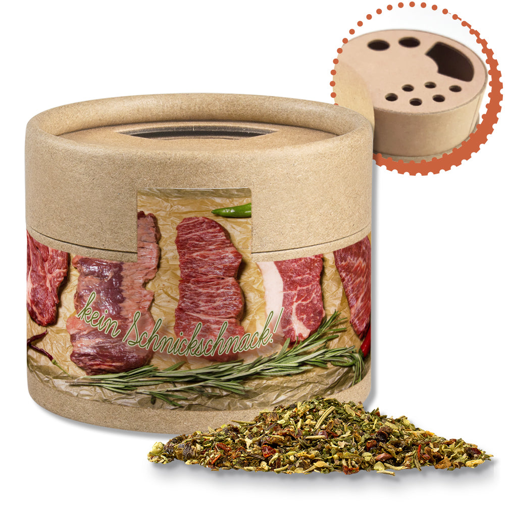 Gewürzstreuer Mini mit Logo Etikett – Gewürzmischung Steakgewürz, ca. 40 g