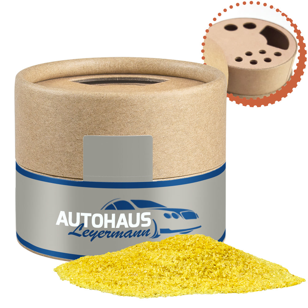Gewürzstreuer Mini mit Logo Etikett – Gewürzmischung Zitronen Salz, ca. 75 g