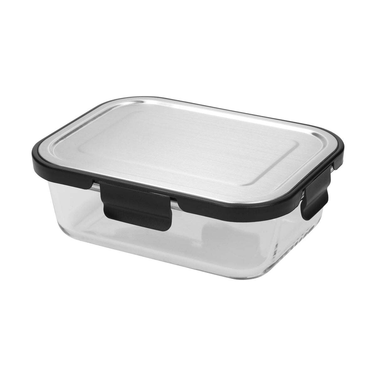 Glasbox „LOKA“, 1040 ml – Schwarz / Transparent