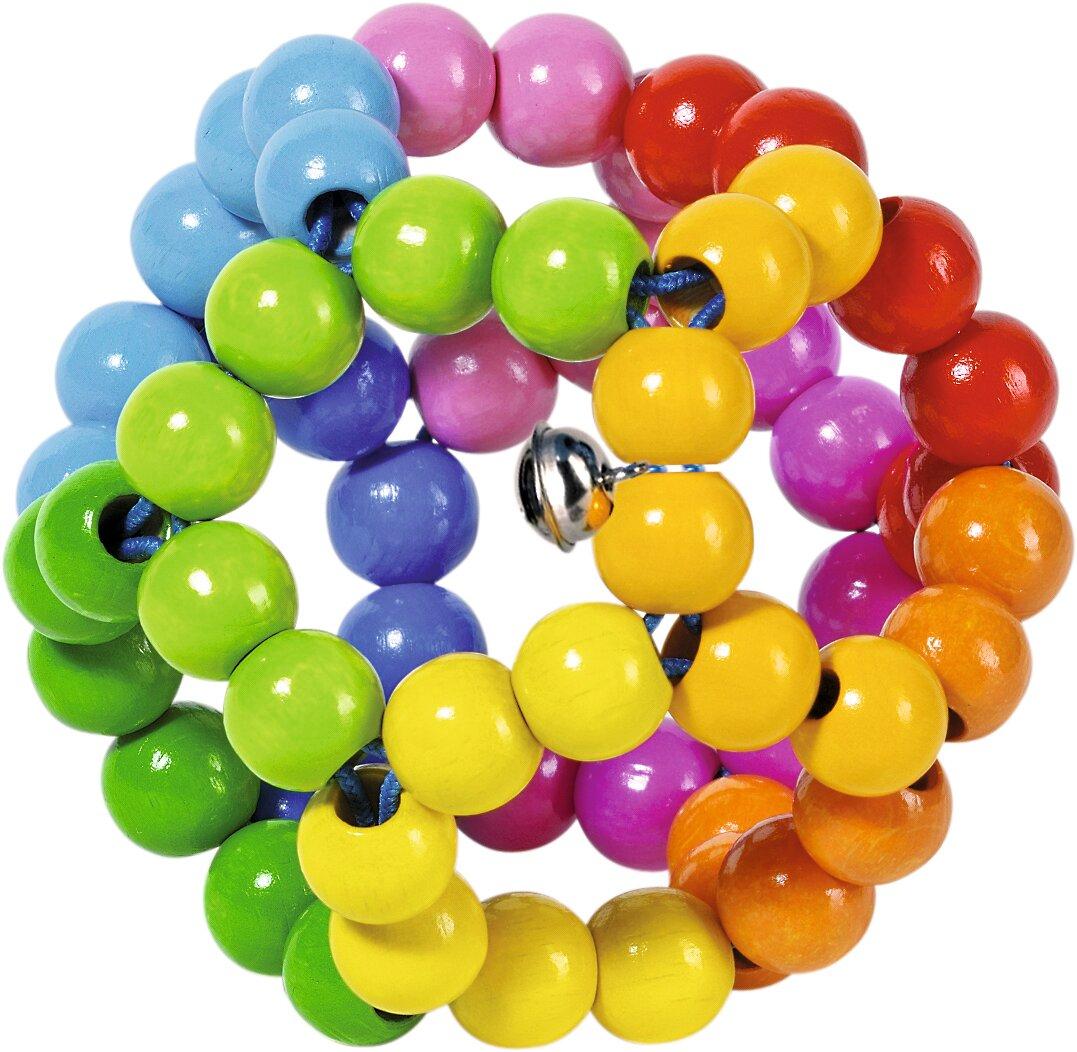 Greifling Regenbogenball mit Glöckchen, Ø 8 cm