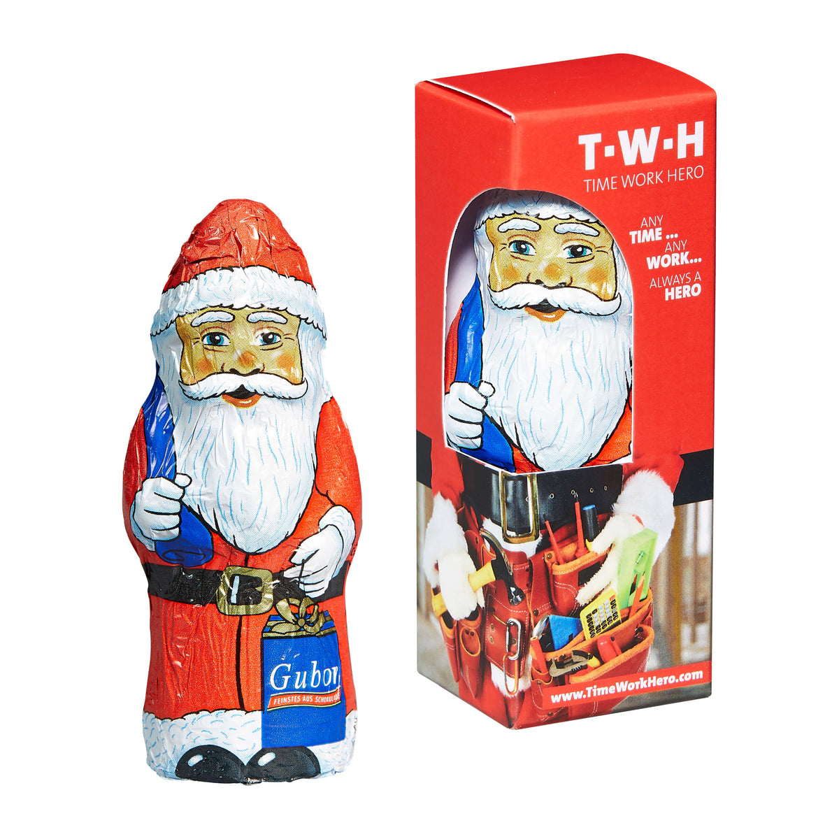 Gubor Weihnachtsmann 20 g in Werbebox mit Sichtfenster