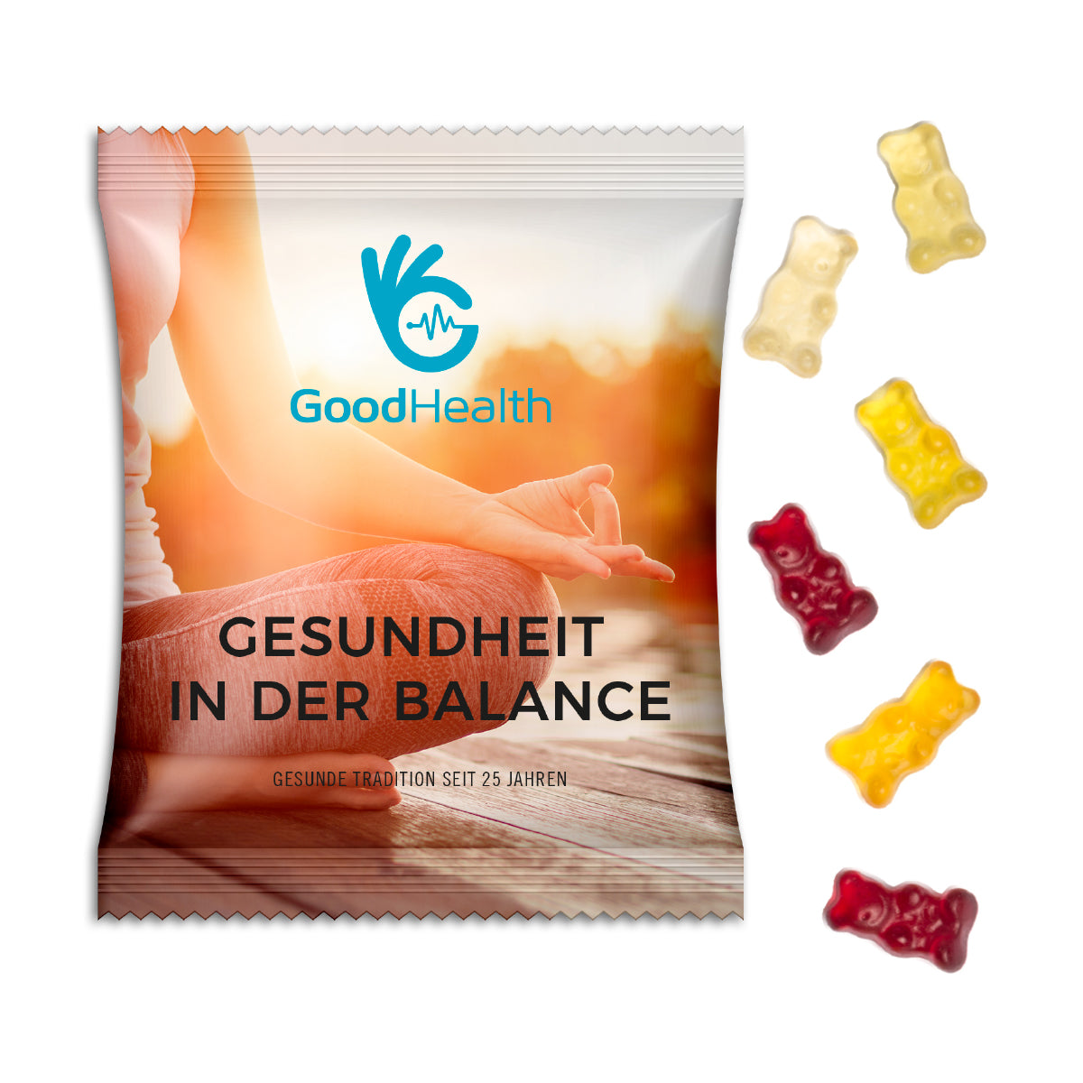 Großes Werbetütchen mit veganen Gummibärchen