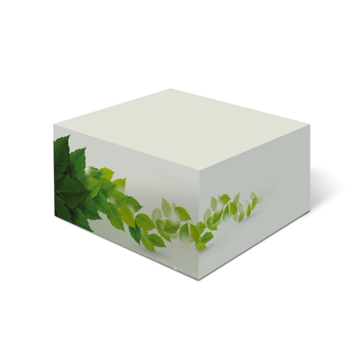 Haftquader mit naturweißem Papier, 34 mm hoch, mit Logo