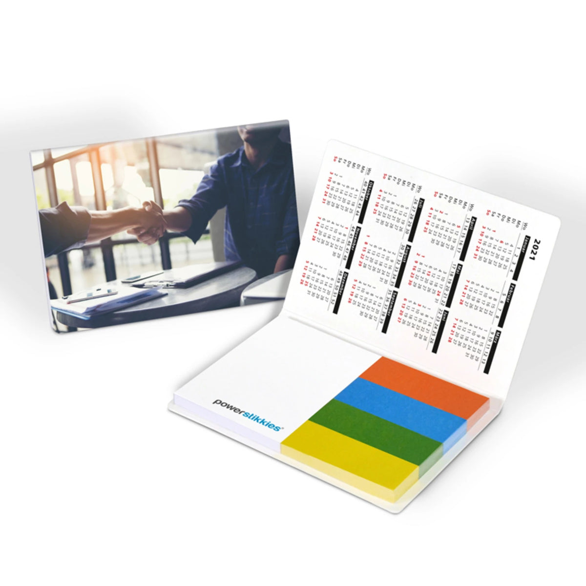 Haftset 105 x 75 mm, Papiermarker und Haftnotiz mit Logo – Ansicht