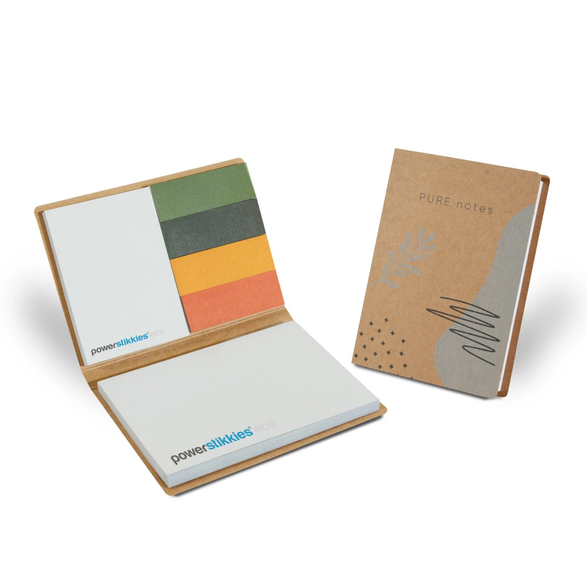 Haftset mit braunem Umschlag 106 x 76 mm und zwei Haftnotizen – Papiermarker mit deinem Druck