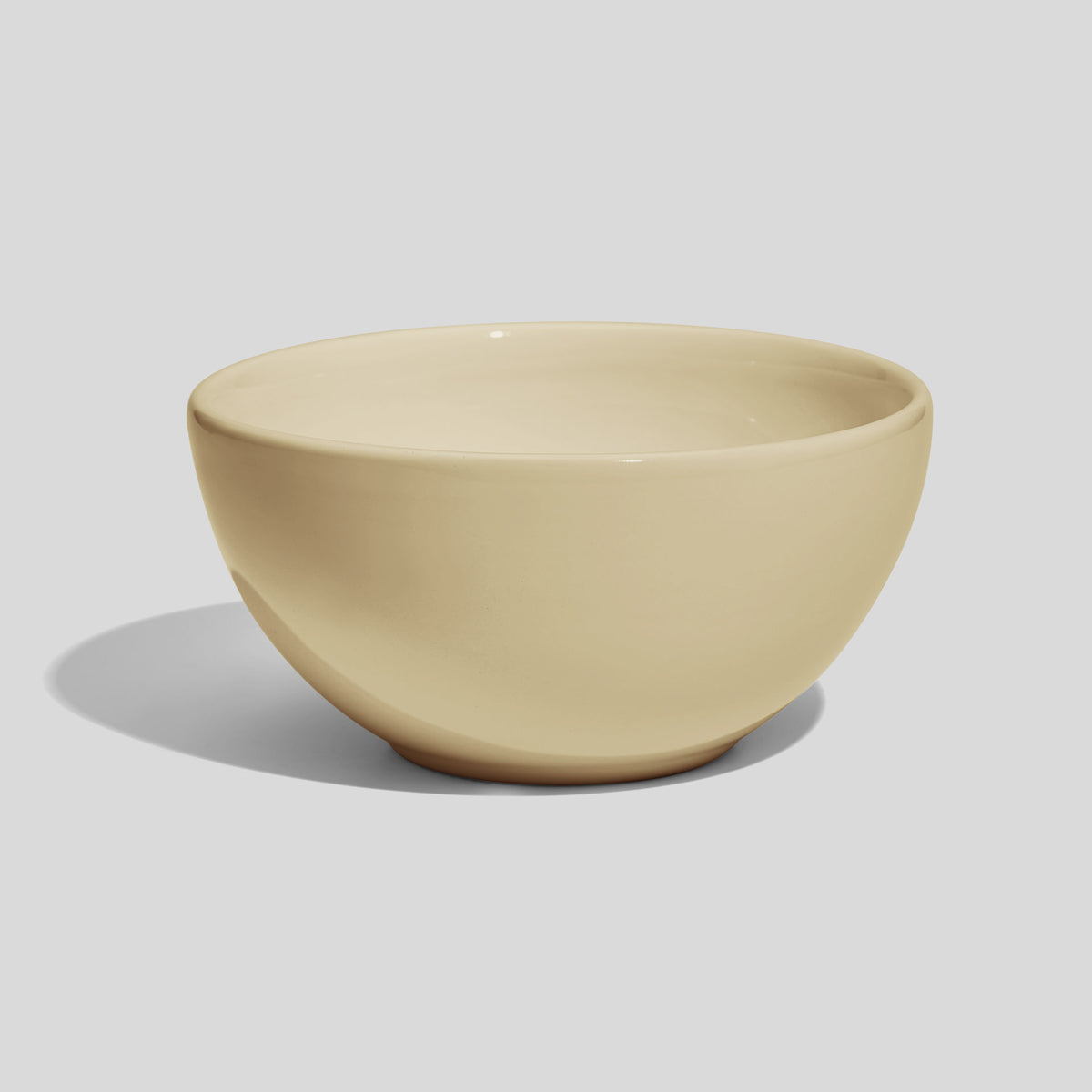 Halbrunde Keramikschale 280 ml mit Fußring – Beige