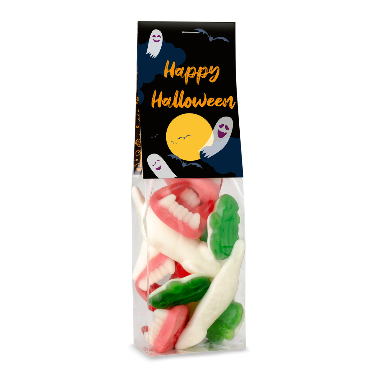 Halloween Süßigkeitenmix im Beutel 80 g mit Logo – Beispielmotiv