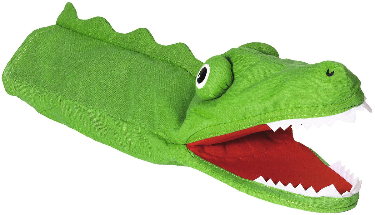 Handpuppe Krokodil aus Stoff mit großem Maul von goki
