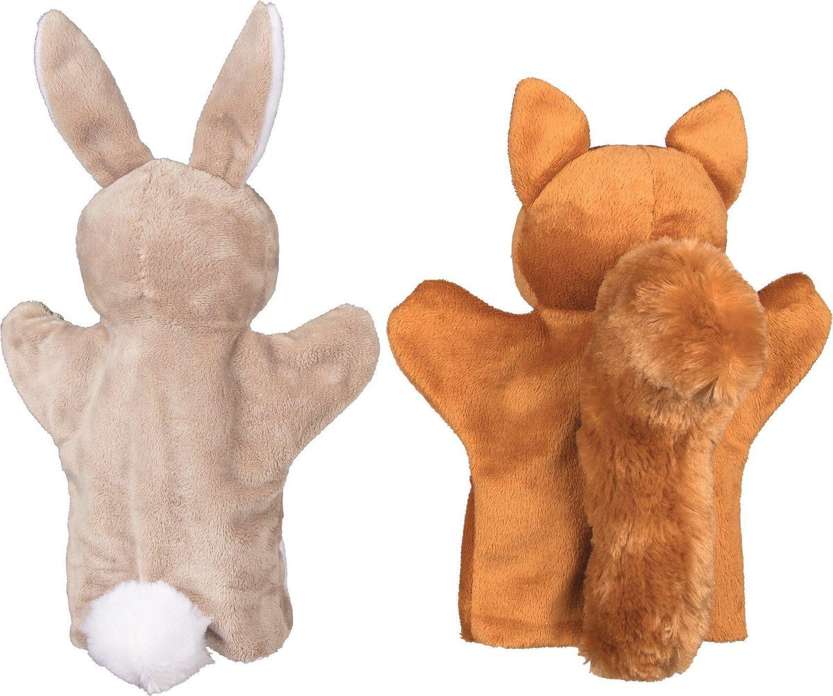 Handpuppen Eichhörnchen, Hase und Igel im Dreierset – Seitenansicht