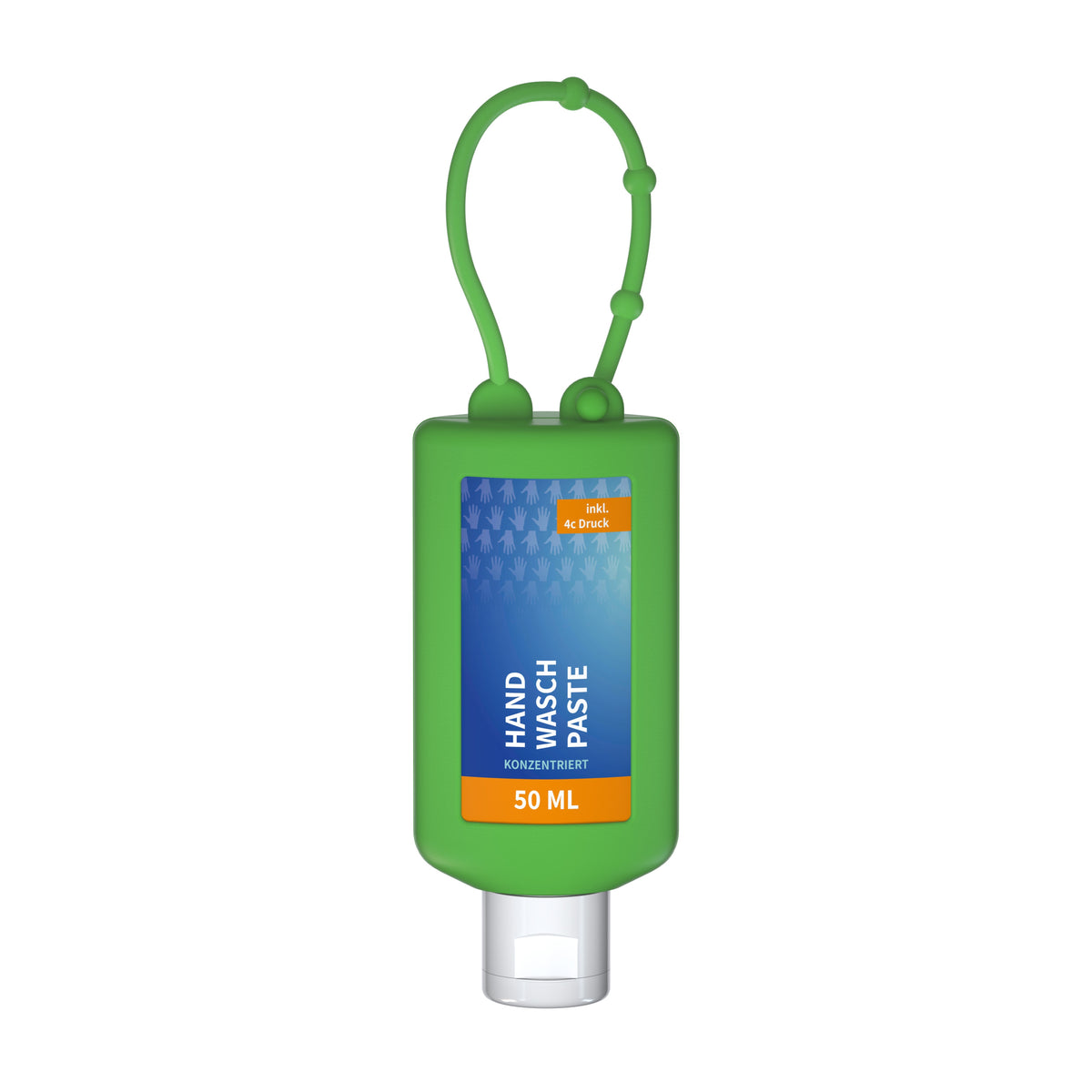 Handwaschpaste 50 ml Flasche mit Silikonhülle zum Anhängen – Grün