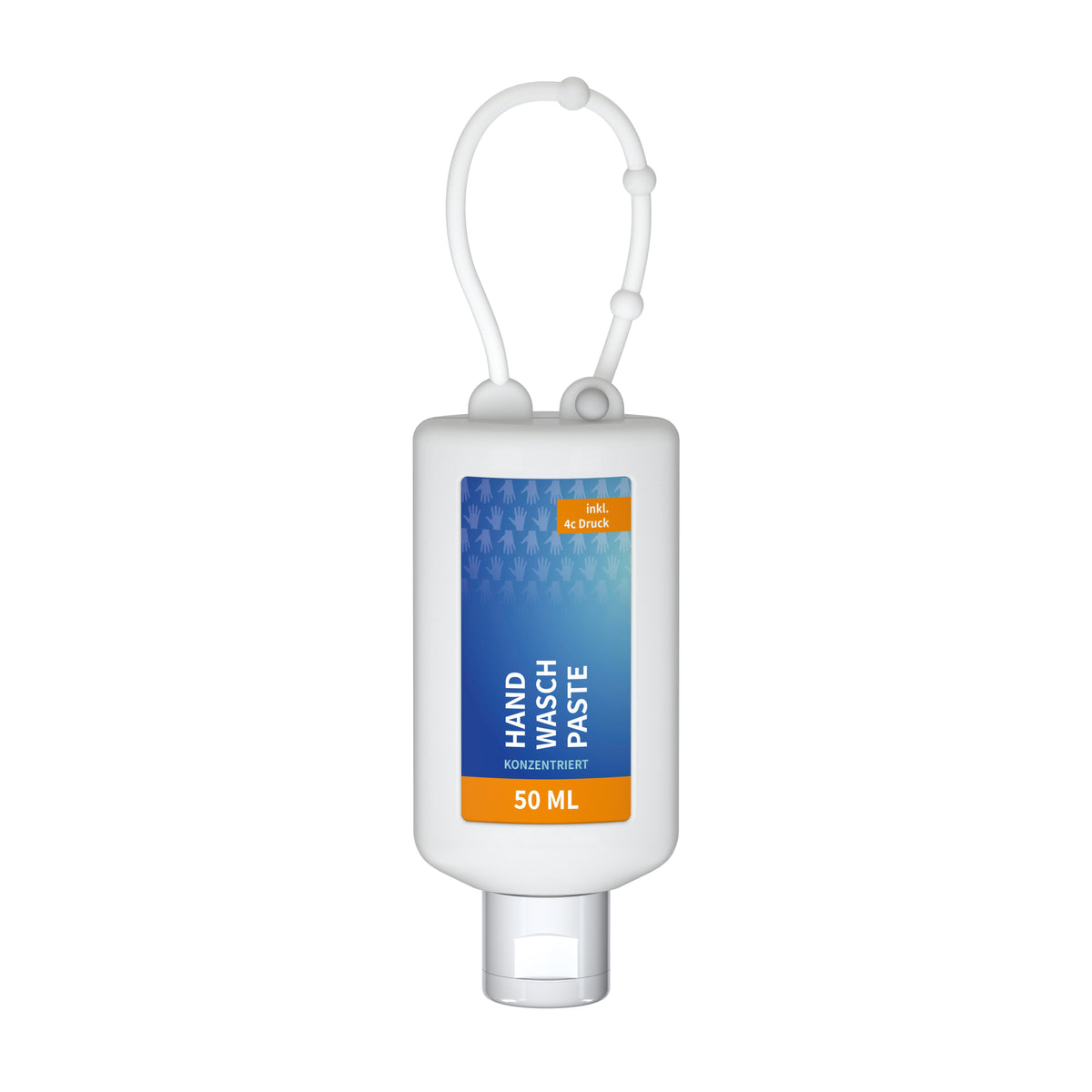 Handwaschpaste 50 ml Flasche mit Silikonhülle zum Anhängen – Weiß