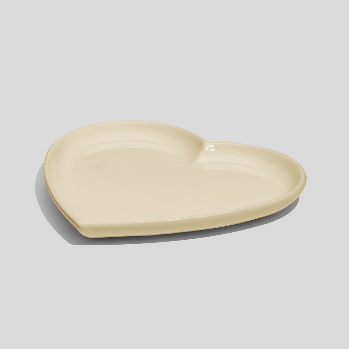 Herzförmiger Keramikteller 14 cm – Beige