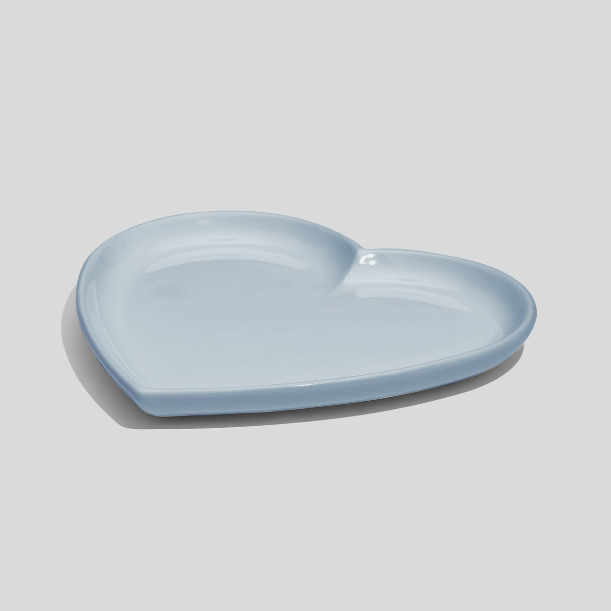 Herzförmiger Keramikteller 14 cm – Hellblau