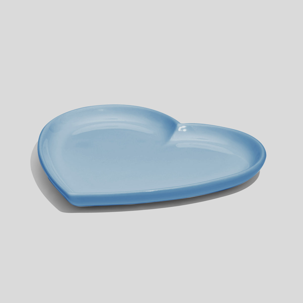 Herzförmiger Keramikteller 14 cm – Himmelblau