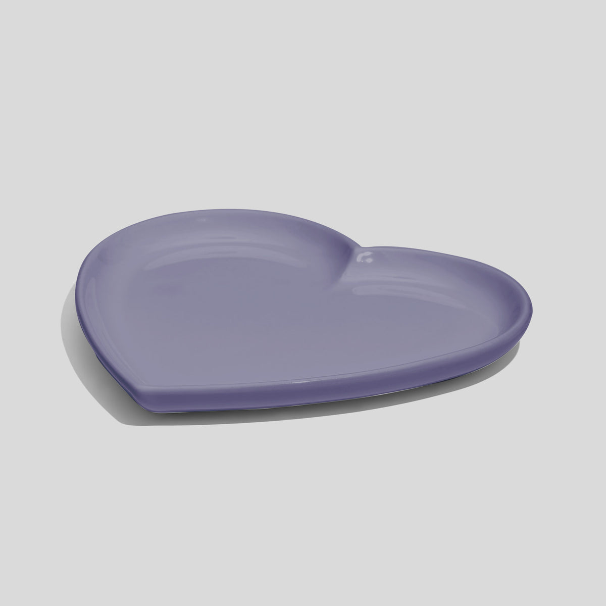 Herzförmiger Keramikteller 14 cm – Lavendel