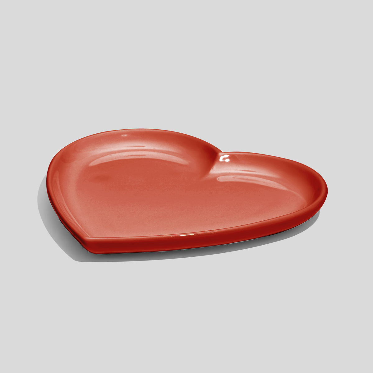 Herzförmiger Keramikteller 14 cm – Rot