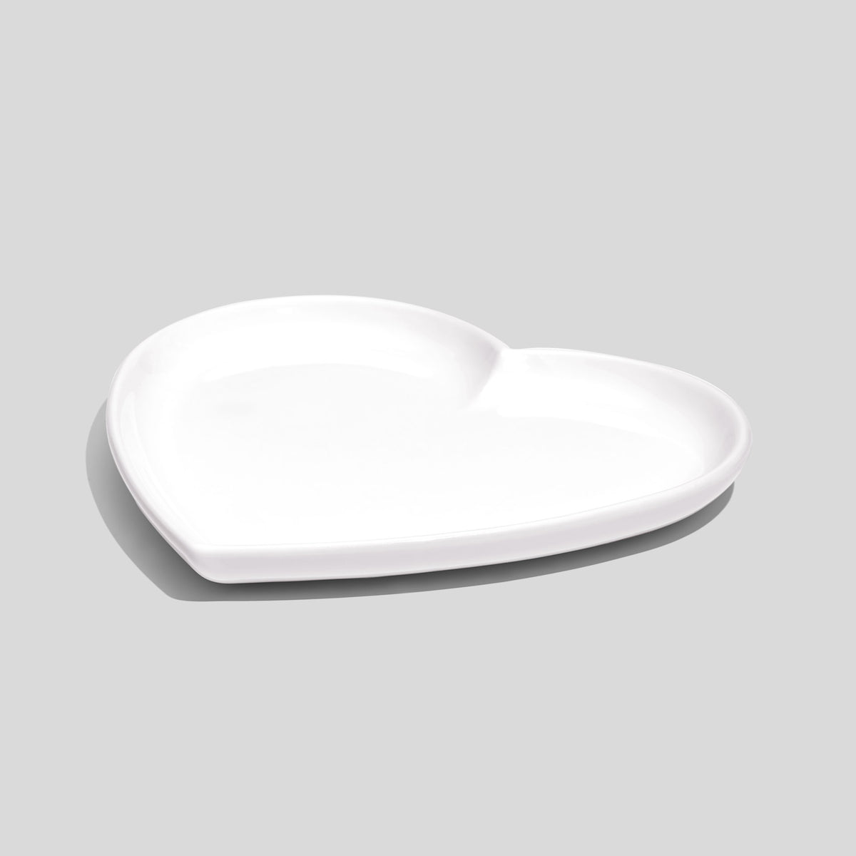 Herzförmiger Keramikteller 14 cm – Weiß