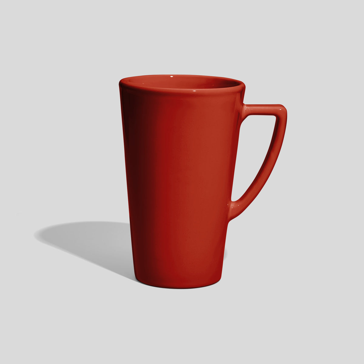 Hohe Keramiktasse 450 ml mit eckigem Winkelhenkel