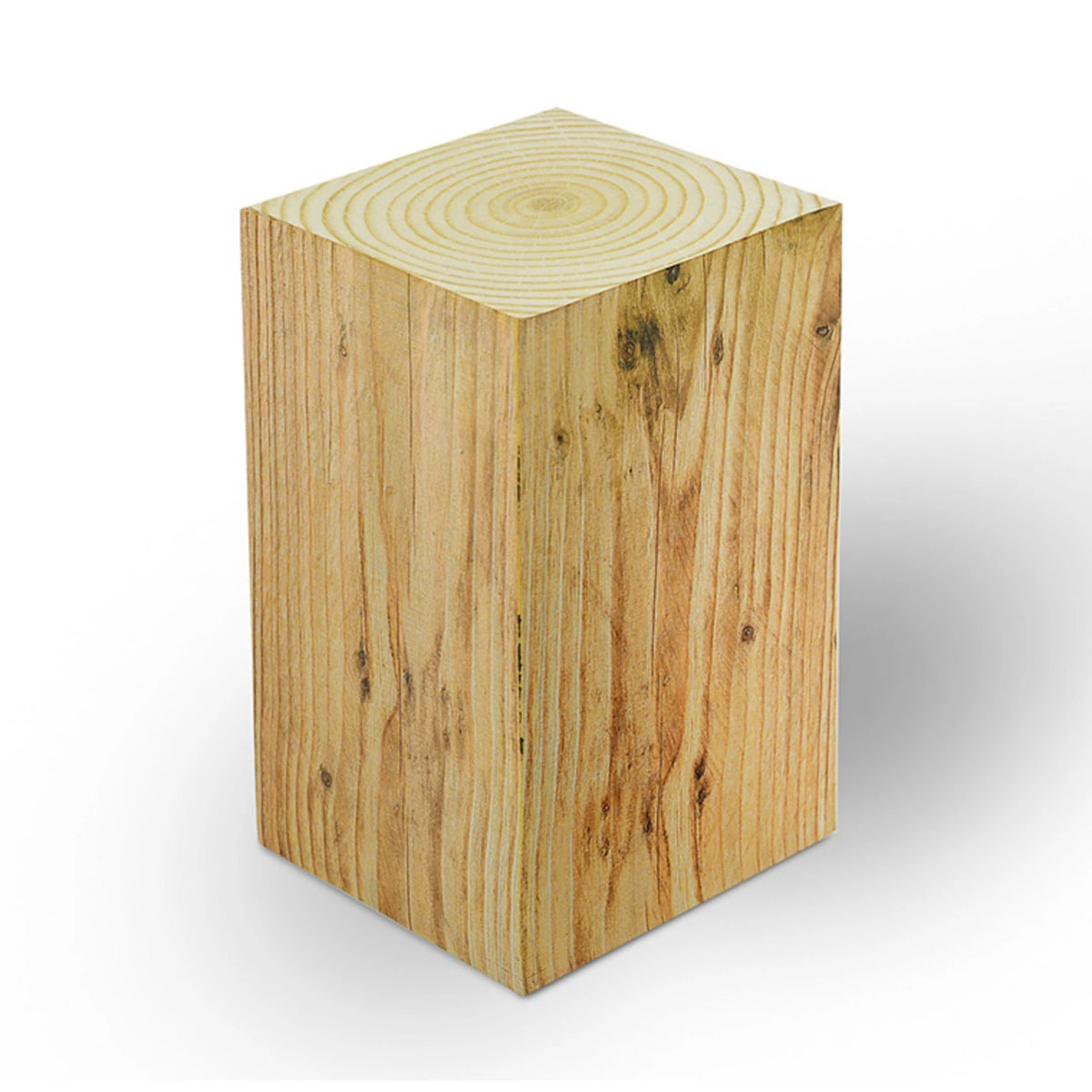 Hoher Notizquader 78 x 78 x 125 mm in Holz oder Beton – Holzoptik
