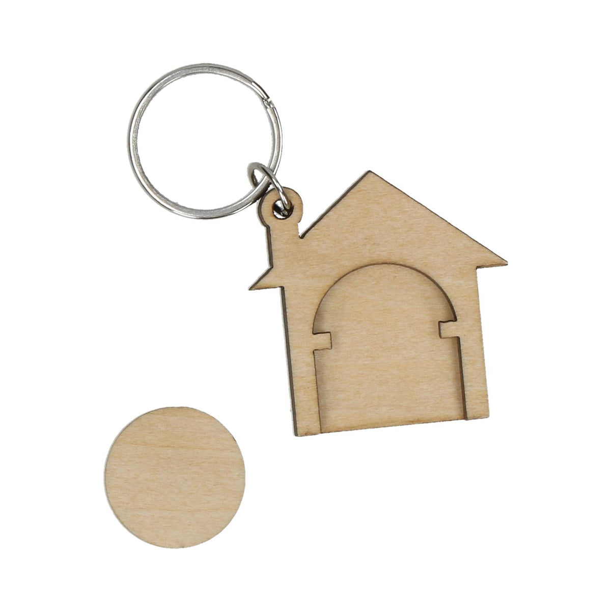 Holzchip-Schlüsselanhänger „House“
