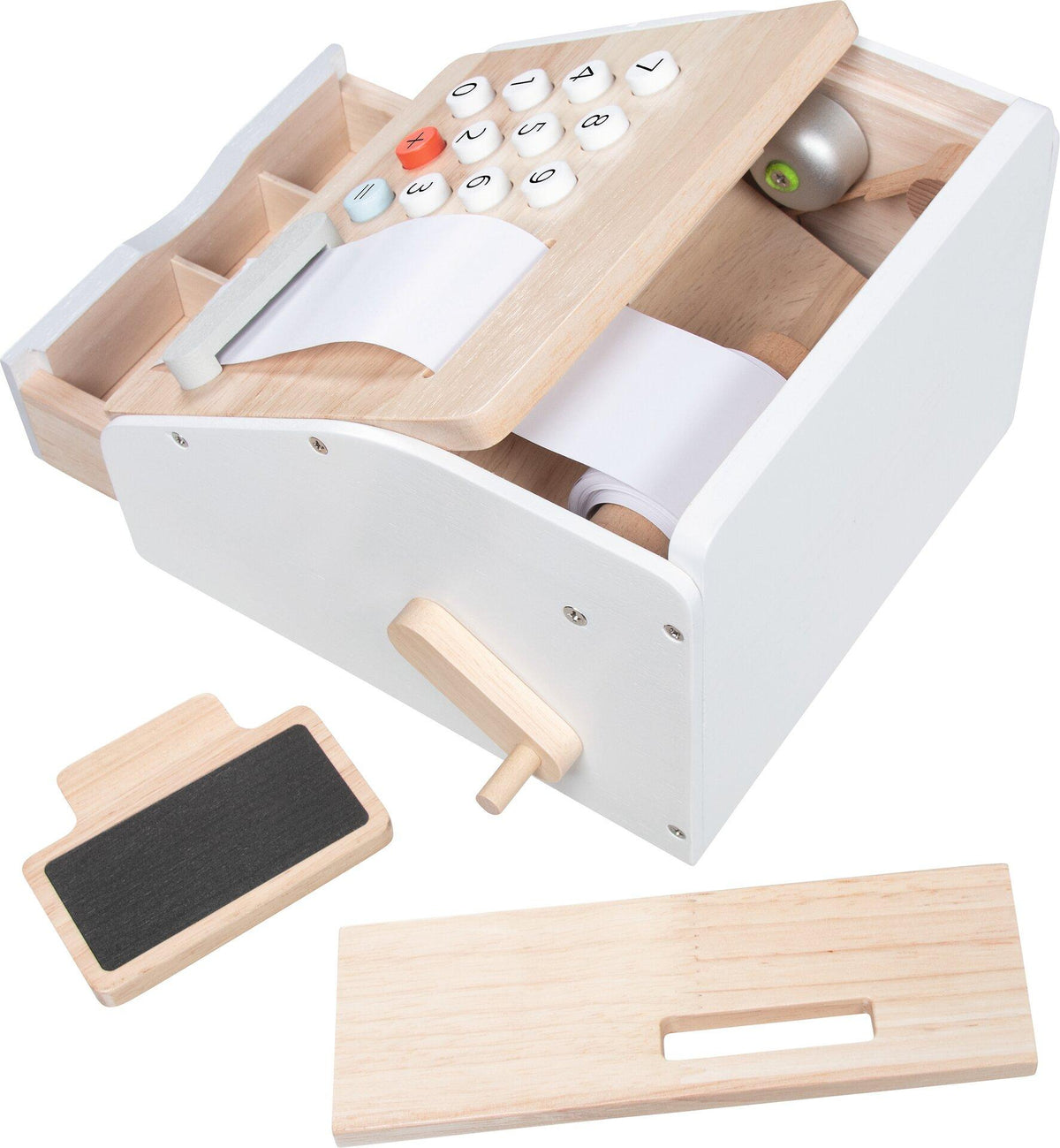 Holzkasse mit Tafeldisplay und Schublade von goki – Weitere Ansicht