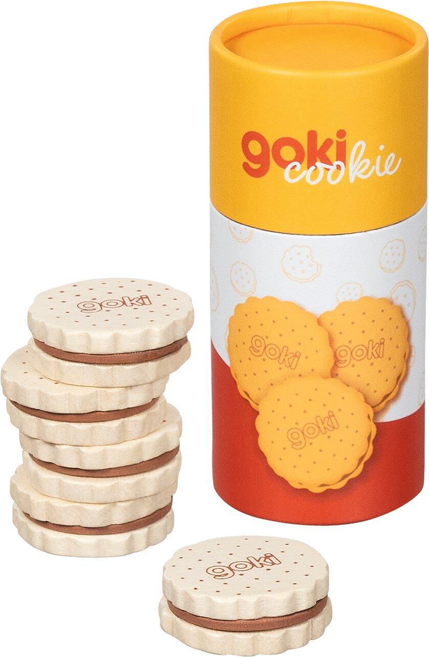 Holzkekse in Pappverpackung für Rollenspiele – Seitenansicht