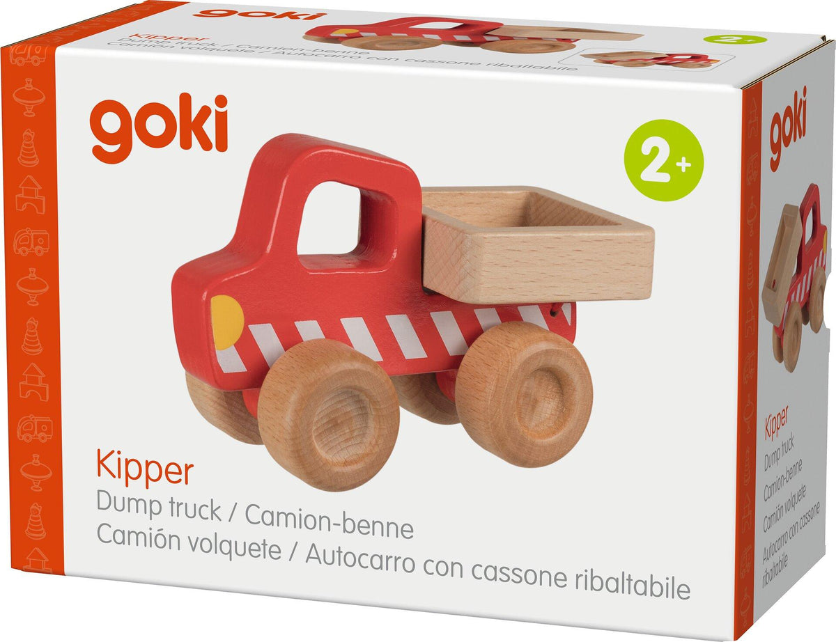 Holzkipper 14,5 cm mit Kippmulde von goki – Vierte Ansicht