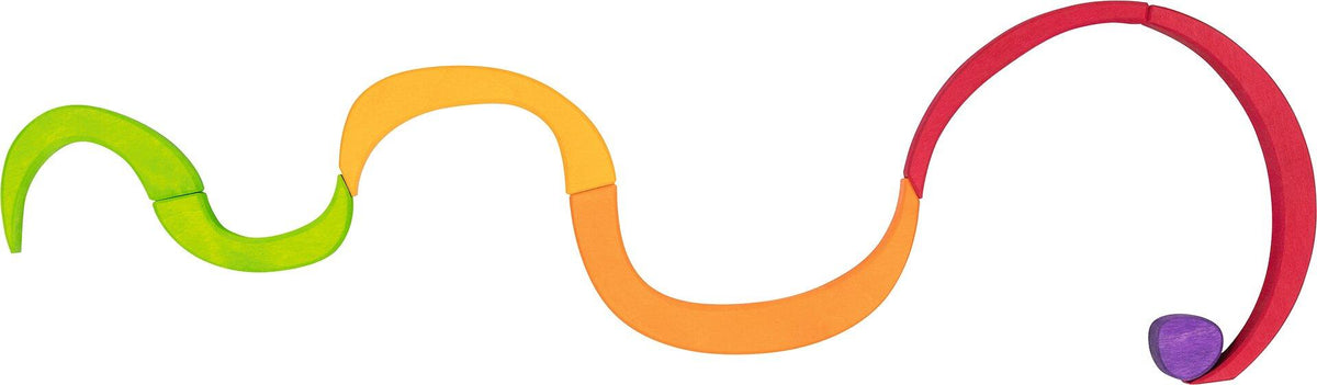 Holzpuzzle Oculus mit Regenbogenringen in runder Form – weitere Ansicht
