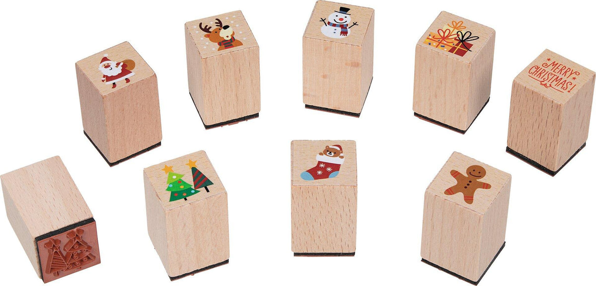 Holzstempel Schneemann, Rentier und Lebkuchenmann von goki – Ansicht