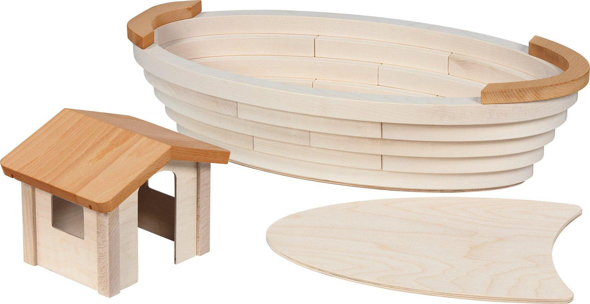 HOLZTIGER Arche Noah aus Holz, 69,5 cm – Seitenansicht
