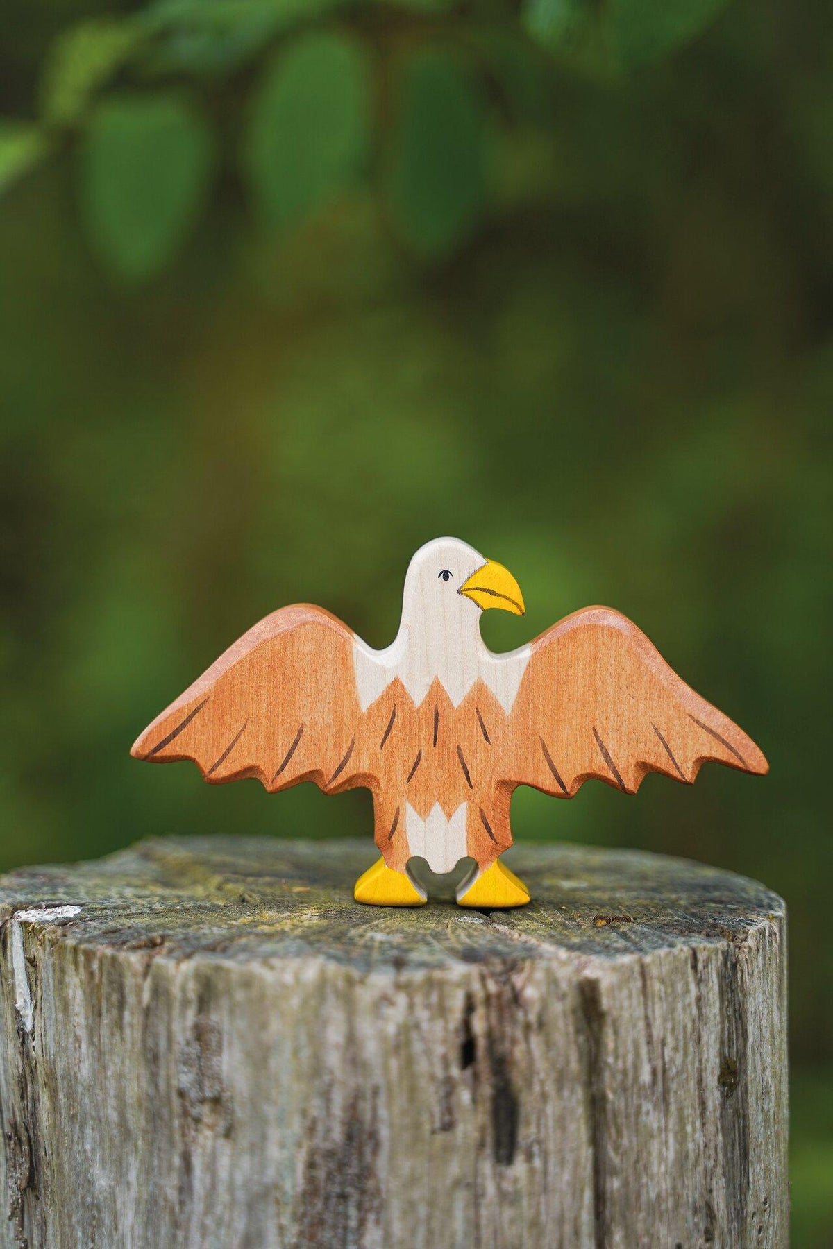 HOLZTIGER Holzfigur Adler mit weit gespreizten Flügeln – Detailansicht