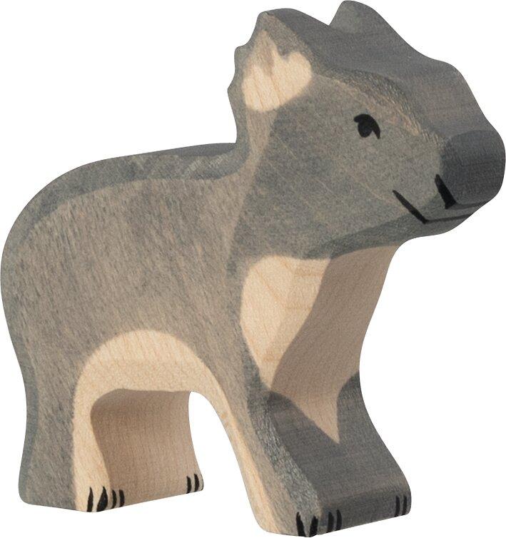 HOLZTIGER Holzfigur Koala stehend in Grau – Ansicht