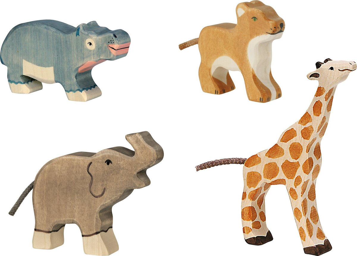HOLZTIGER Wilde Tiere Set mit Elefant, Giraffe und Nilpferd – weitere Ansicht