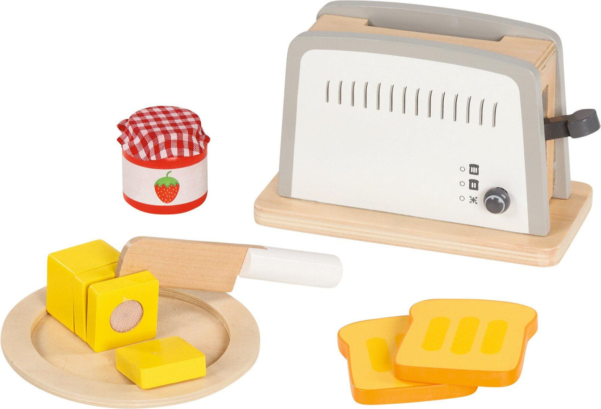Holztoaster mit Toast, Butter und Marmelade von goki – Ansicht